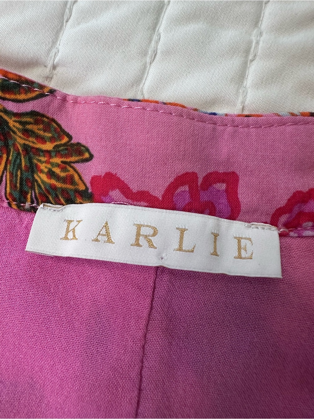 Karlie Women’s M Floral Bubble Sleeve V-Neck Ruffle-Hem Mini Dress with Pockets - Picture 11 of 13